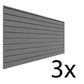 Proslat 8 ft. x 4 ft. PVC Slatwall - 3 pack 96 sq ft Light Gray P88307