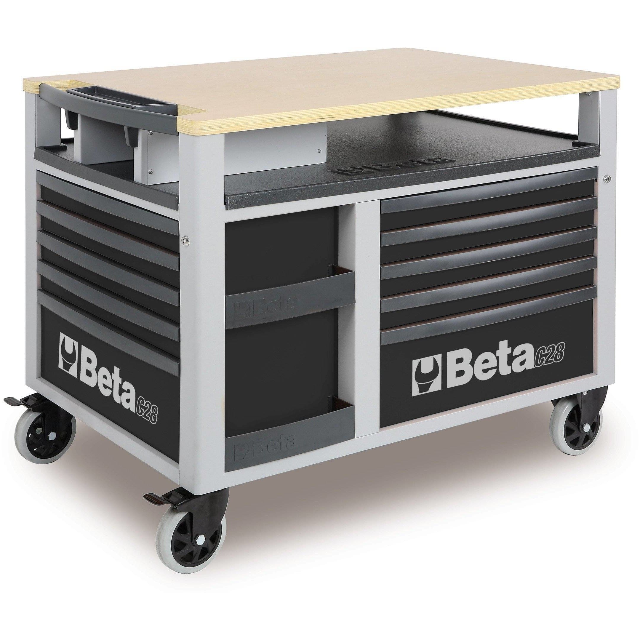 BETA Tools C28 O-SUPERTANK Rolling Tool Chest 10 DRAWER - Garage Tools Storage - Black