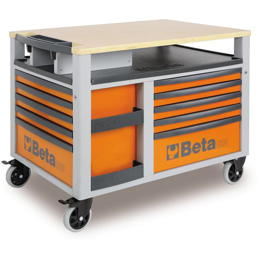 BETA Tools C28 O-SUPERTANK Rolling Tool Chest 10 DRAWER - Garage Tools Storage - Orange