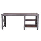 Duramax Weston 72" Industrial Metal & Wood desk with shelves back view 68052