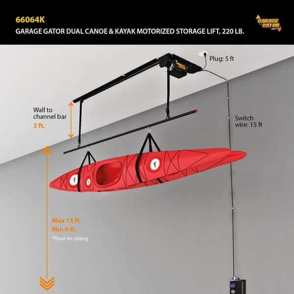 Garage Gator Dual Power Kayak & Canoe Lift Overhead Storage Lift GG8220CK2